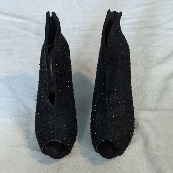 High heel ankle boots black rhinestones - Picture 2 of 7